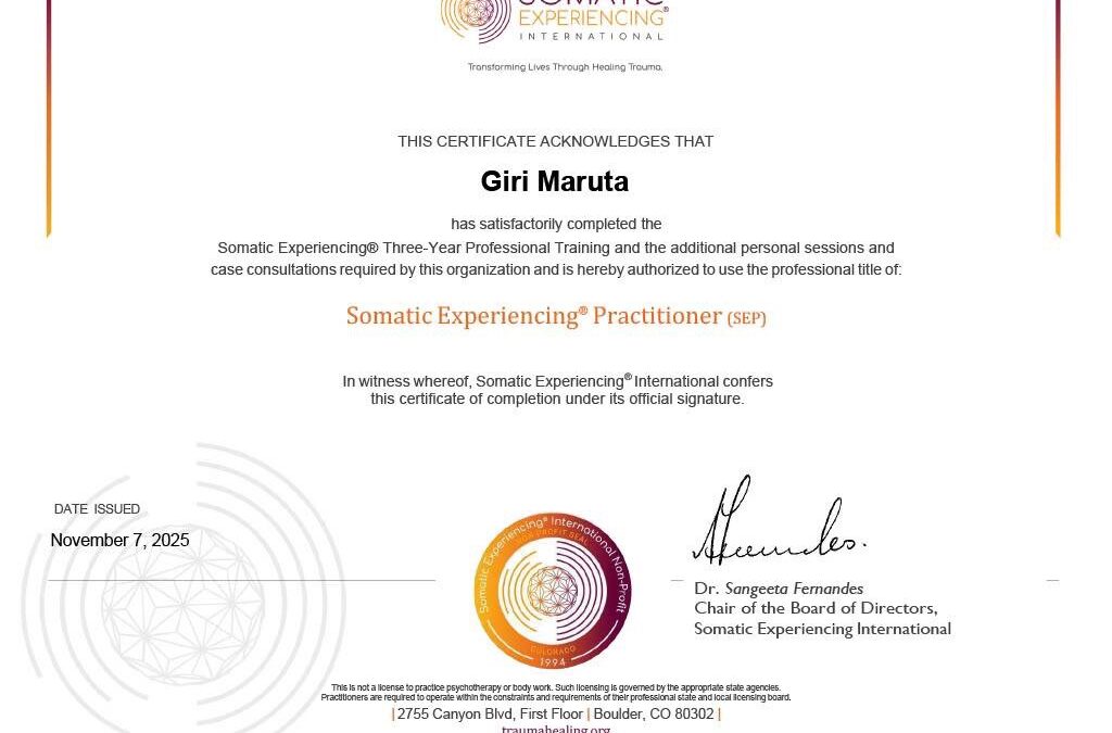 SEP（ソマティックエクスペリエンシング・プラクティショナー）になりました
